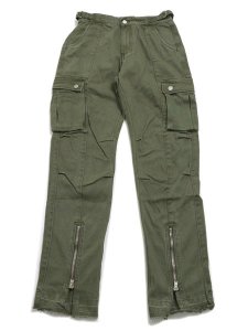 画像1: 【SALE】【送料無料】mnml FRONT ZIP FLARE CARGO PANTS OLIVE (1)