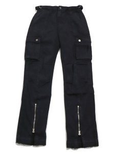 画像1: 【SALE】【送料無料】mnml FRONT ZIP FLARE CARGO PANTS BLACK (1)