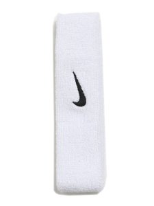 画像2: NIKE SWOOSH HEAD BAND-WHITE/BLACK (2)