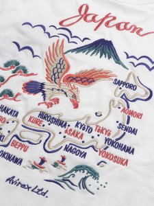 画像4: 【SALE】AVIREX EMBROIDERY TEE JAPAN MAP (4)