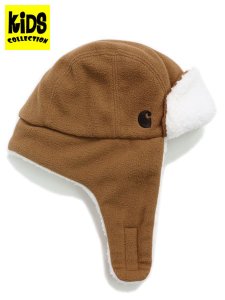 画像1: 【KIDS】CARHARTT KIDS KNIT TRAPPER HAT CARHARTT BROWN (1)