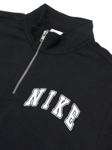 画像3: 【SALE】NIKE CLUB BB ARCH HALF ZIP LS TOP-BLACK/WHITE (3)