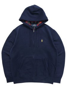 画像1: 【SALE】【送料無料】POLO RALPH LAUREN THE RL FLEECE PLAID LINING FZ HOODIE (1)