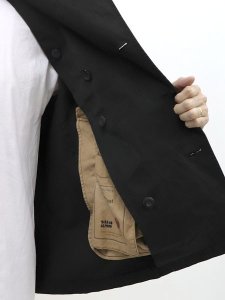 画像6: 【送料無料】Ten-c PEA COAT OJJ GARMENT DYED BLACK (6)