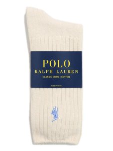 画像1: POLO RALPH LAUREN COTTON RIB CREW SOCKS (1)