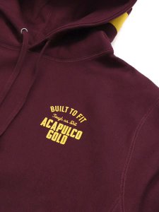 画像3: 【SALE】【送料無料】ACAPULCO GOLD HOOD LOGO HOODED SWEATSHIRT BURGUNDY (3)