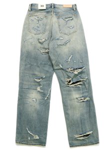 画像2: 【送料無料】mnml ULTRA BAGGY DISTRESSED DENIM VINTAGE BLU (2)