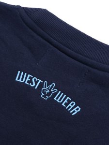 画像6: 【送料無料】WEST WEAR GFL EMBROIDERY LOGO CREWNECK NVY/SKY BLU (6)