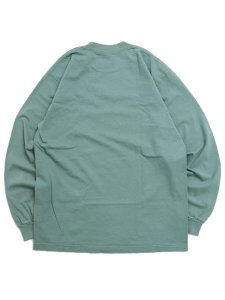 画像2: LOS ANGELES APPAREL 6.5oz GARMENT DYED CREW L/S TEE-ATLC GRN (2)