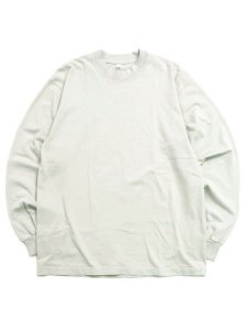 画像1: LOS ANGELES APPAREL 6.5oz GARMENT DYED CREW L/S TEE-CEMENT (1)