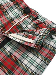 画像4: 【SALE】【送料無料】MANASTASH WASHED PLAID STRING PANTS RED (4)