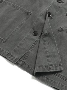 画像5: 【SALE】【送料無料】MANASTASH HEMP WASHED CHORE JACKET BLACK (5)