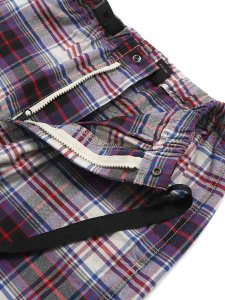画像4: 【SALE】【送料無料】MANASTASH WASHED PLAID STRING PANTS PURPLE (4)