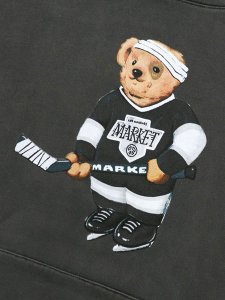 画像3: 【SALE】【送料無料】MARKET HOCKEY BEAR HOODIE WASHED BLACK (3)