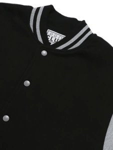 画像3: PRO CLUB FLEECE BASEBALL JACKET-BLACK/HEATHER GRY (3)