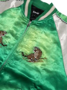 画像3: 【送料無料】SCHOTT RAYON SUKA ASING JACKET GREEN (3)