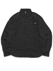 画像1: DICKIES NEW HICKORY L/S SHIRT BLACK (1)