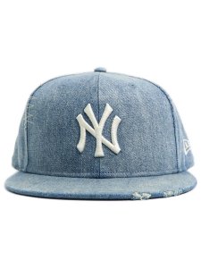 画像2: NEW ERA 59FIFTY DAMAGED DENIM YANKEES WASH DENIM (2)