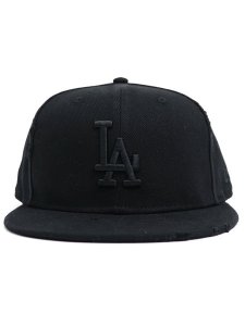 画像2: NEW ERA 59FIFTY DAMAGED DENIM DODGERS BLK DENIM (2)