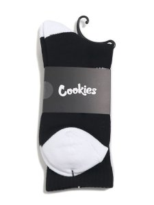 画像1: COOKIES CLOTHING ORIGINAL MINT COOKIES SOCKS BLACK/WHITE (1)