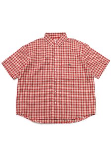 画像1: 【送料無料】WHIMSY SOCKS STICHED GINGHAM SS SHIRT RED (1)