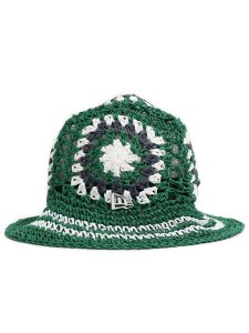 画像3: NEW ERA CROCHET KNIT PAPER BUCKET GRN/WHT/NVY (3)