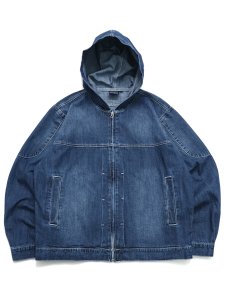 画像1: 【送料無料】INTERBREED MASH UP DENIM HOODIE BLACK (1)