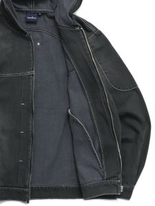 画像7: 【送料無料】INTERBREED MASH UP DENIM HOODIE BLACK (7)