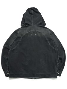 画像2: 【送料無料】INTERBREED MASH UP DENIM HOODIE BLACK (2)