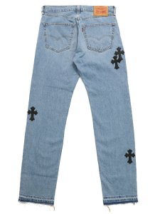 画像2: 【送料無料】ADVANCE LEVIS 505 CROSS LEATHER LT BLUE BLACK (2)