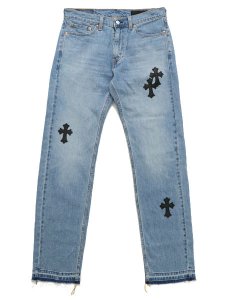 画像1: 【送料無料】ADVANCE LEVIS 505 CROSS LEATHER LT BLUE BLACK (1)