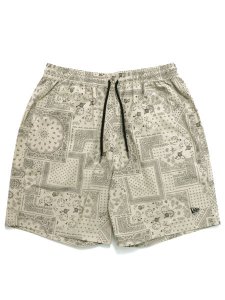 画像1: NEW ERA FLORAL PAISLEY WOVEN SHORT PANTS STONE (1)