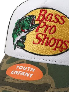 画像6: 【KIDS】BASS PRO SHOPS YOUTH EMB LOGO MESH BACK CAP WH/BK/CAMO (6)