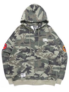 画像1: 【送料無料】BILLIONAIRE BOYS CLUB EMBROIDERED LOGO ZIP UP HOODIE B CAMO (1)