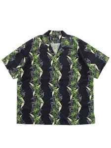 画像1: 【送料無料】MANASTASH LINEN MANALOHA SHIRT BLACK (1)