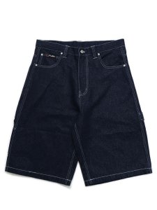 画像1: 【送料無料】FUBU METALLIC DENIM SHORT PANTS NAVY (1)