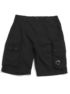 画像1: 【送料無料】C.P.COMPANY CTN GABARDINE PPT CARGO SHORTS BLACK (1)