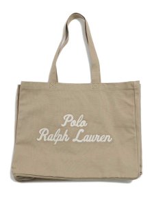 画像1: 【送料無料】POLO RALPH LAUREN CANVAS EAST WEST TOTE BAG (1)