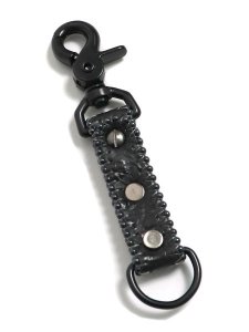 画像2: 【送料無料】B.B.SIMON CLEAR BLACK LEATHER KEY CHAIN 2 (2)