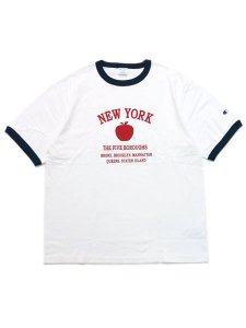 画像1: CHAMPION S/S RINGER TEE-WHITE (1)