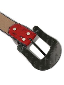 画像3: 【送料無料】B.B.SIMON LAVASAN RED SNAKE HEMATITE LEATHER BELT (3)