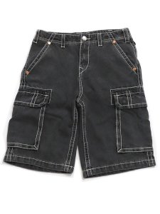 画像2: 【送料無料】TRUE RELIGION VINNY BIG T DENIM CARGO SHORT BULLET BKW (2)