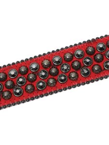 画像4: 【送料無料】B.B.SIMON LAVASAN RED SNAKE HEMATITE LEATHER BELT (4)
