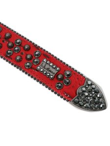 画像5: 【送料無料】B.B.SIMON LAVASAN RED SNAKE HEMATITE LEATHER BELT (5)