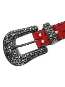 画像2: 【送料無料】B.B.SIMON LAVASAN RED SNAKE HEMATITE LEATHER BELT (2)