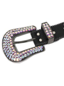 画像2: 【送料無料】B.B.SIMON KHAYYAM BLACK AB LEATHER BELT (2)