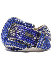 画像1: 【送料無料】B.B.SIMON LAVASAN BLUE PEARL SAPPHIRE LEATHER BELT (1)