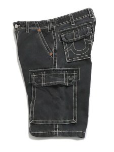 画像3: 【送料無料】TRUE RELIGION VINNY BIG T DENIM CARGO SHORT BULLET BKW (3)