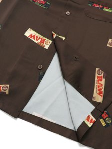画像4: 【送料無料】INTERBREED RAW PAPERS OPEN COLLAR SHIRT BROWN (4)