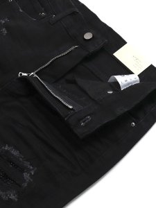 画像4: 【送料無料】mnml X201 RHINESTONE SKINNY DENIM BLACK (4)